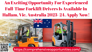 An Exciting Opportunity For Experienced Full-Time Forklift Drivers Is Available In Hallam, Vic, Australia 2023–24. Apply Now!