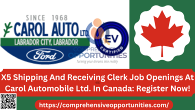 X5 Shipping And Receiving Clerk Job Openings At Carol Automobile Ltd. In Canada: Register Now!
